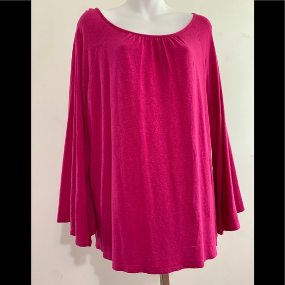 Chico's Tops - Chico’s Linen Blend Bell Long Sleeve Tunic Top